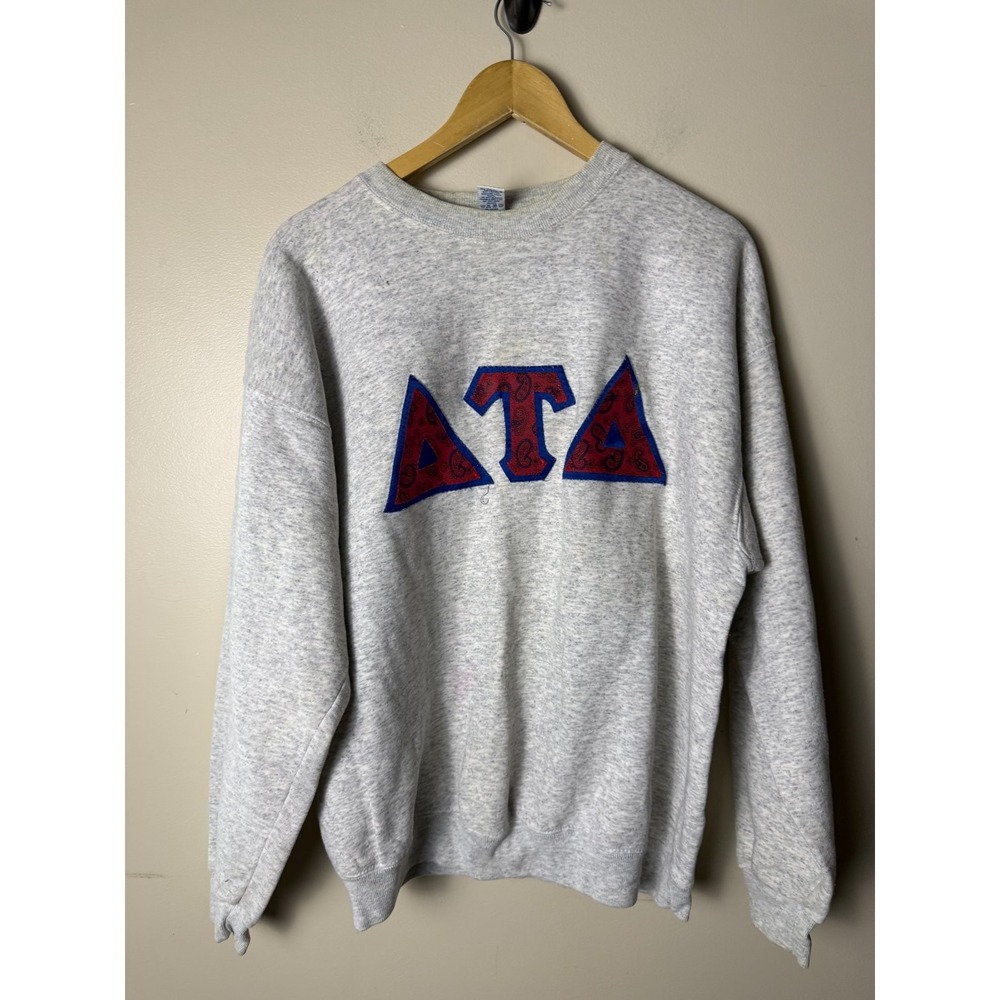 Vintage Soffe Heavy Sweats Crewneck Sweatshirt Adult XL Gray Greek Letters
